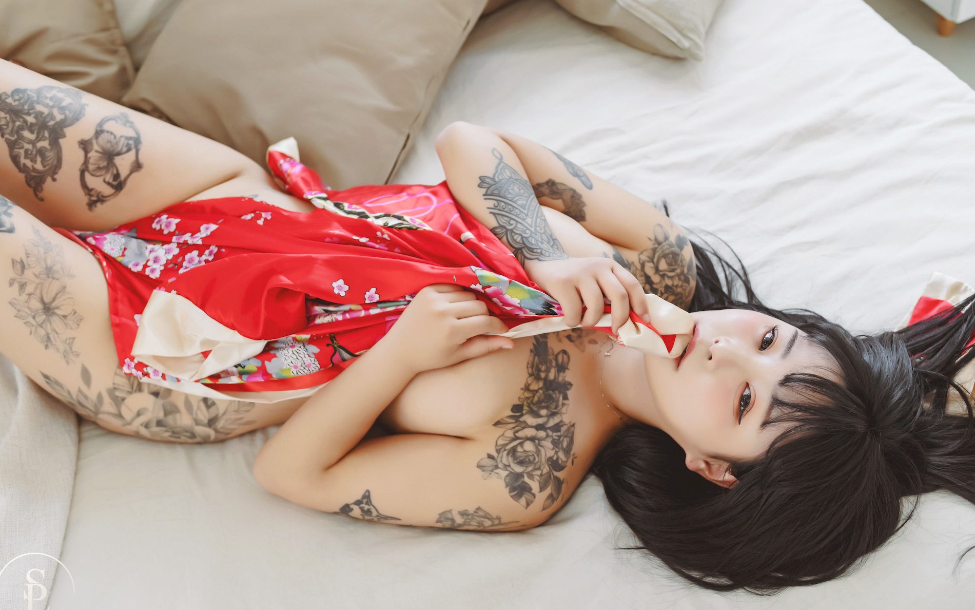 VOL.7 [ϺsaintPhotoLifeд] ϼͼ Red Leopard Kimono BoYeon 4ҳ